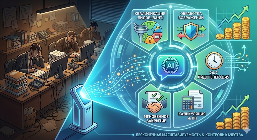 ИИ-трансформация: Как один чат-бот может заменить целый отдел продаж